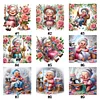 (Multi Style)Happy Old Lady On Swing-Full Embroidery 3 Strands 11CT Stamped Cross Stitch-45*45CM