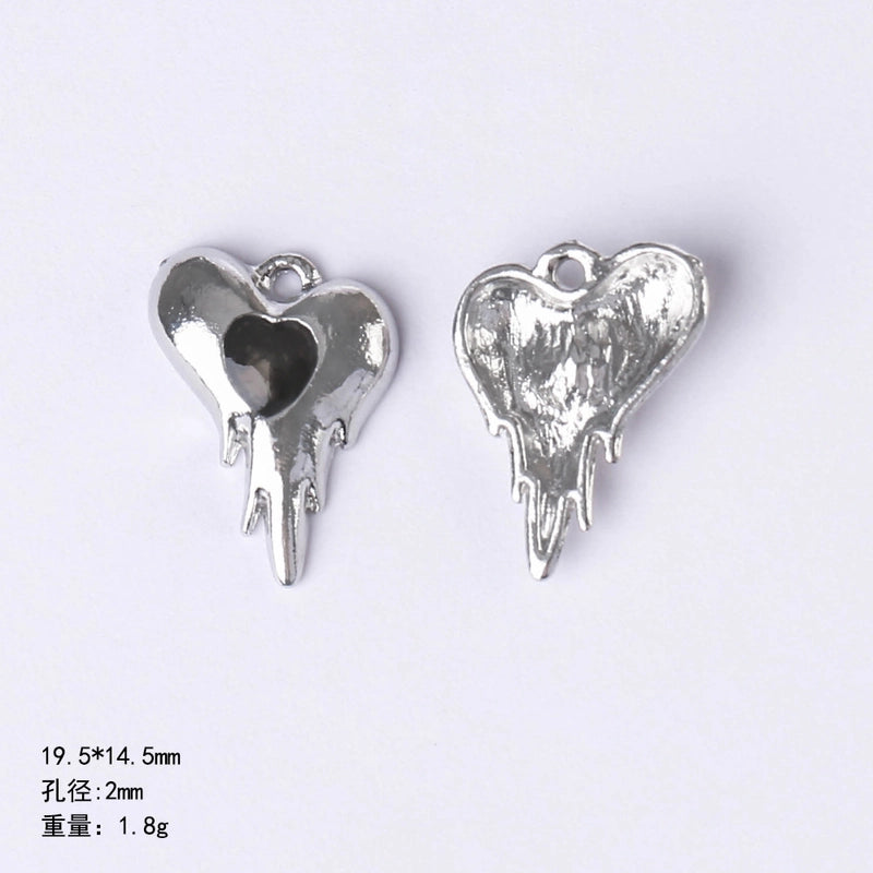 20 PCS/Package 22 * 9mm Alloy Cherry Heart Shape Rose Pendant Jewelry Accessories