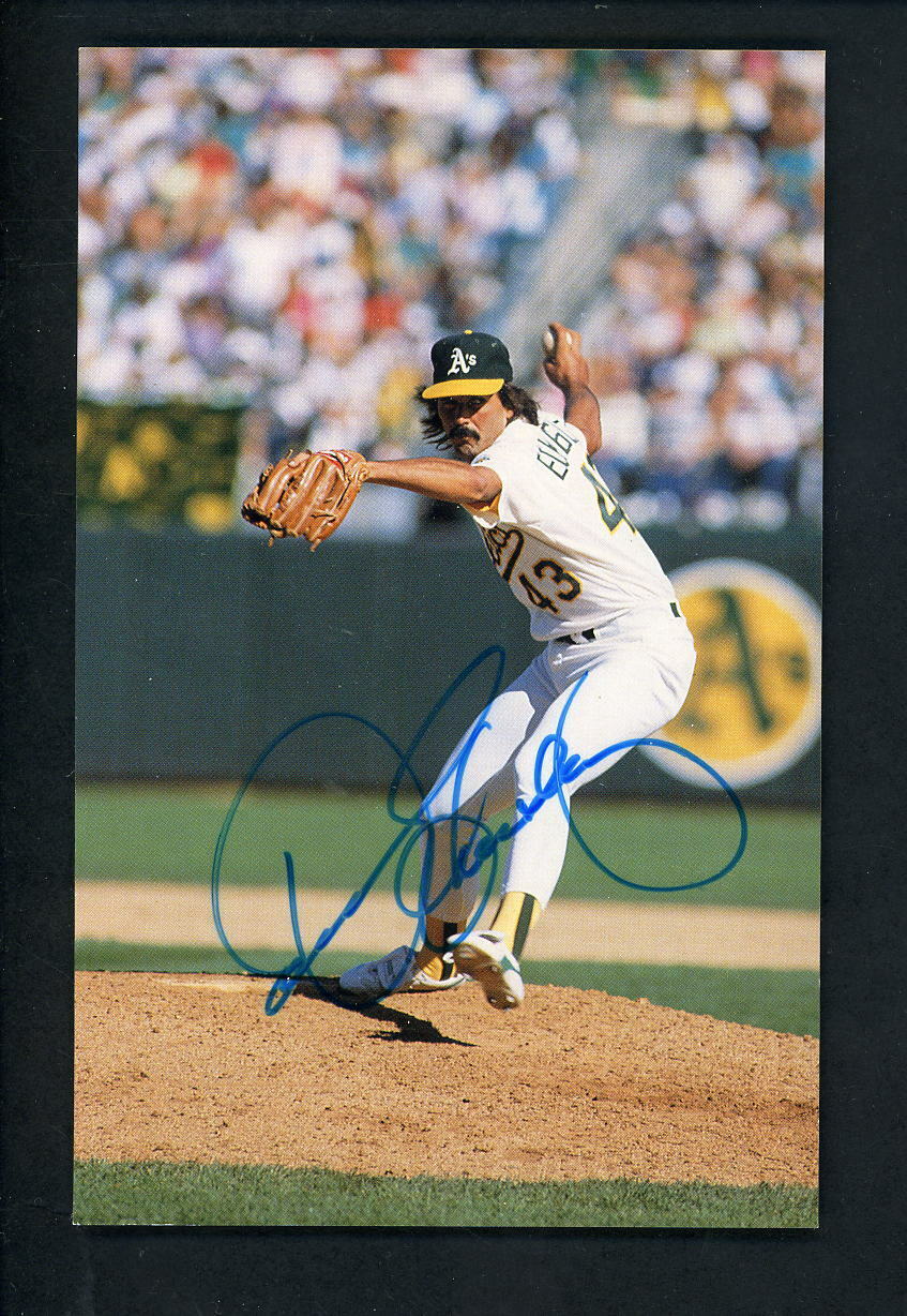 Dennis Eckersley Signed Autographed 3 1/2 x 5 1/2 Post Card Photo Poster painting Oakland A's