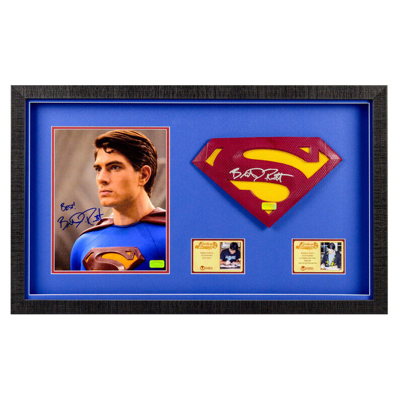 Brandon Routh Autographed Superman Returns 8x10 Photo Poster painting Emblem Framed Display