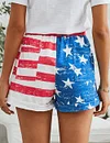 American Flag Drawstring Casual Elastic Waist Shorts