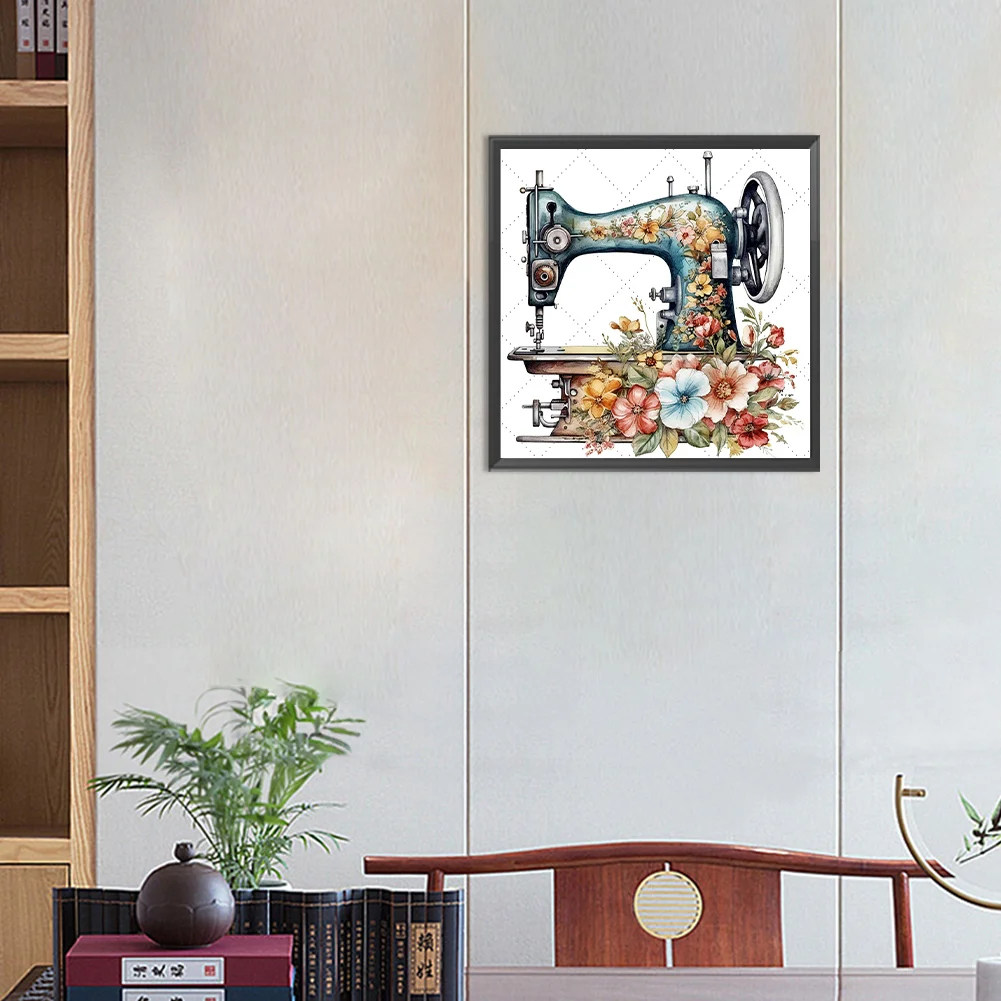 Diamond Painting - Full Round Drill - Sewing Machine(30*30cm)
