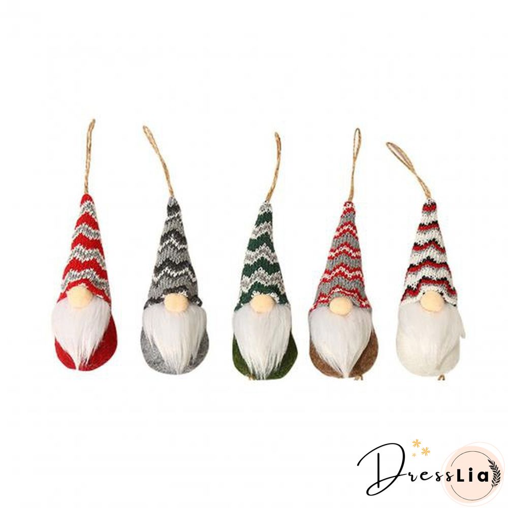Nordic Style Wide Applying Long Mustache Handmade Santa Elf Hanging Christmas Ornaments