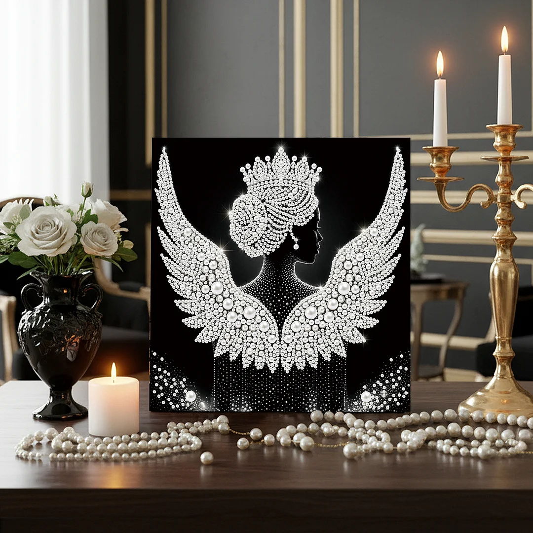 Angel - DIY Pearl Diamond Art Kit With Frame 25*25cm