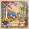 Mediterranean Vista DIY 11CT 3 Strand Stamped Cross Stitch Kit 45x45cm