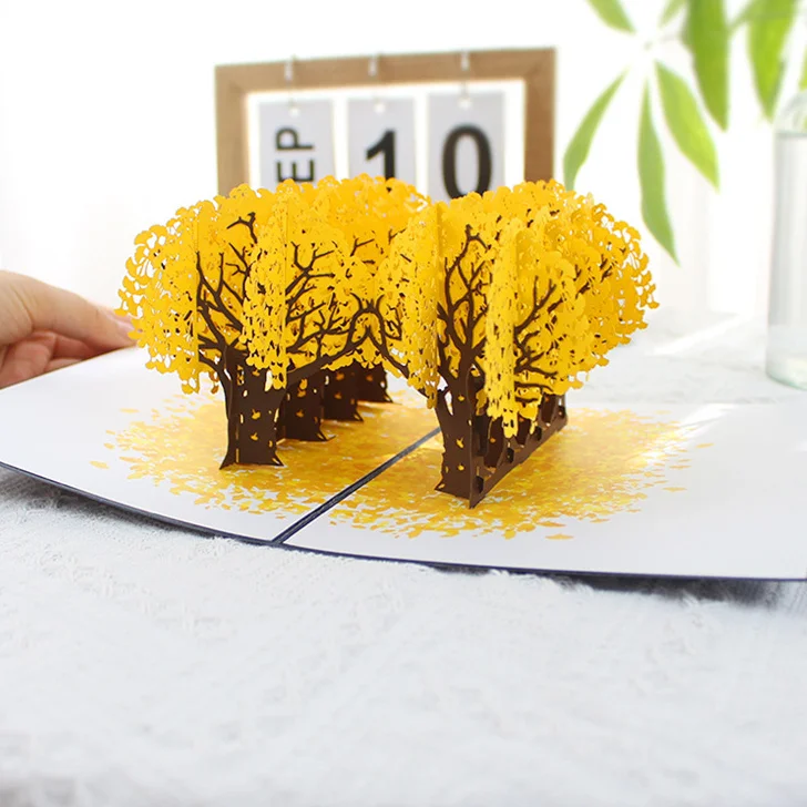 Gingko Flower Butterfly 3D Greeting Card | IFYHOME