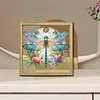 Dragonfly DIY Special Shape Double sided Print Clear Diamond Art Kit Wooden Framed Diamond Painting Kit(21.5x21.5cm)