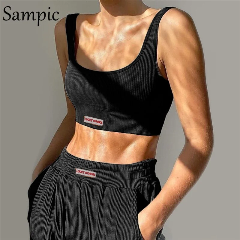 Sampic Casual Women Outfits Sport Shorts Set Long Sleeve Autumn 2020 Letters Tops And Biker Mini Shorts Two Piece Set Tracksuit