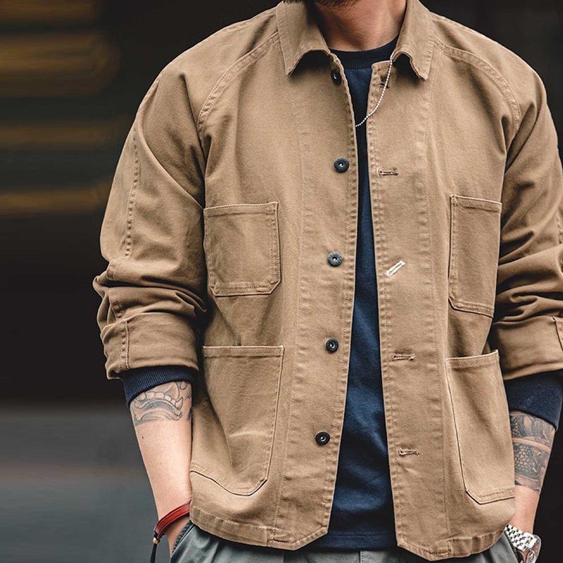 Vintage Heavy Paris Button Lapel Jacket