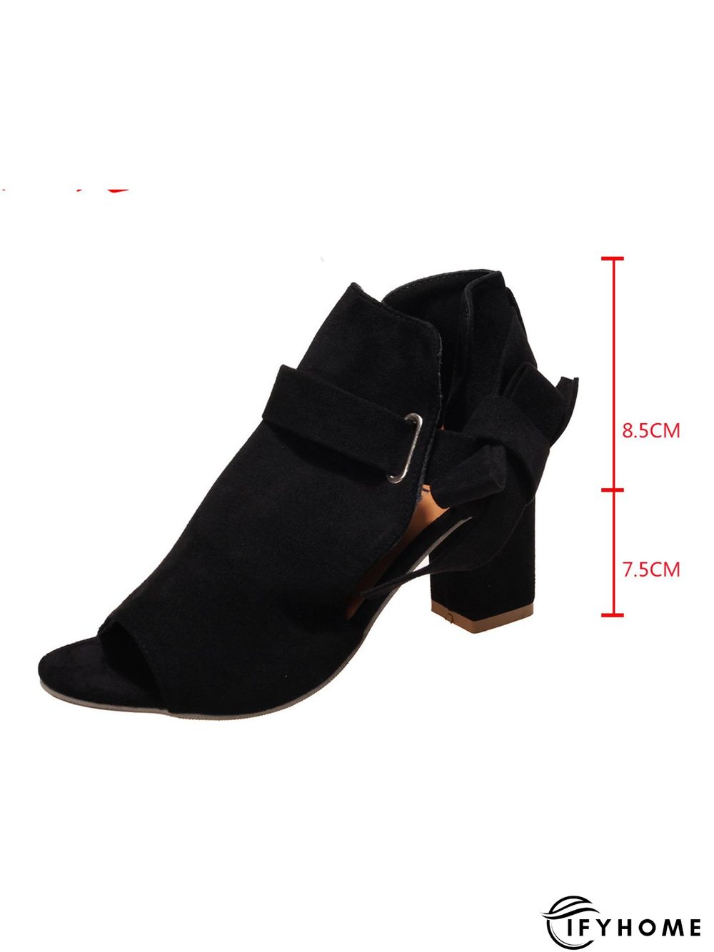 Women's Bow Decor Peep-Toe Chunky Heel Sandals Bootie | IFYHOME