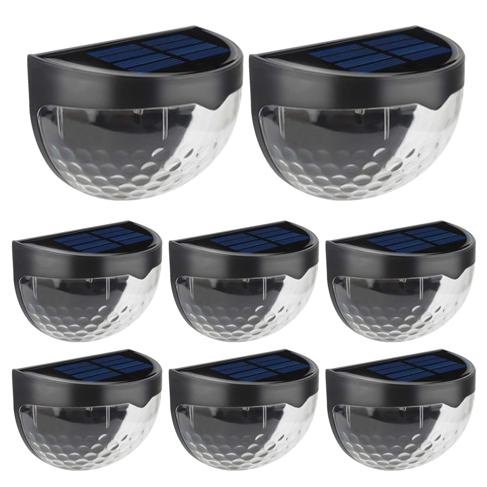 

6 LED Semicircular Ladder Light Courtyard Garden Wall Solar Powered Lamp, Black shell white light 8 pack, 501 Original