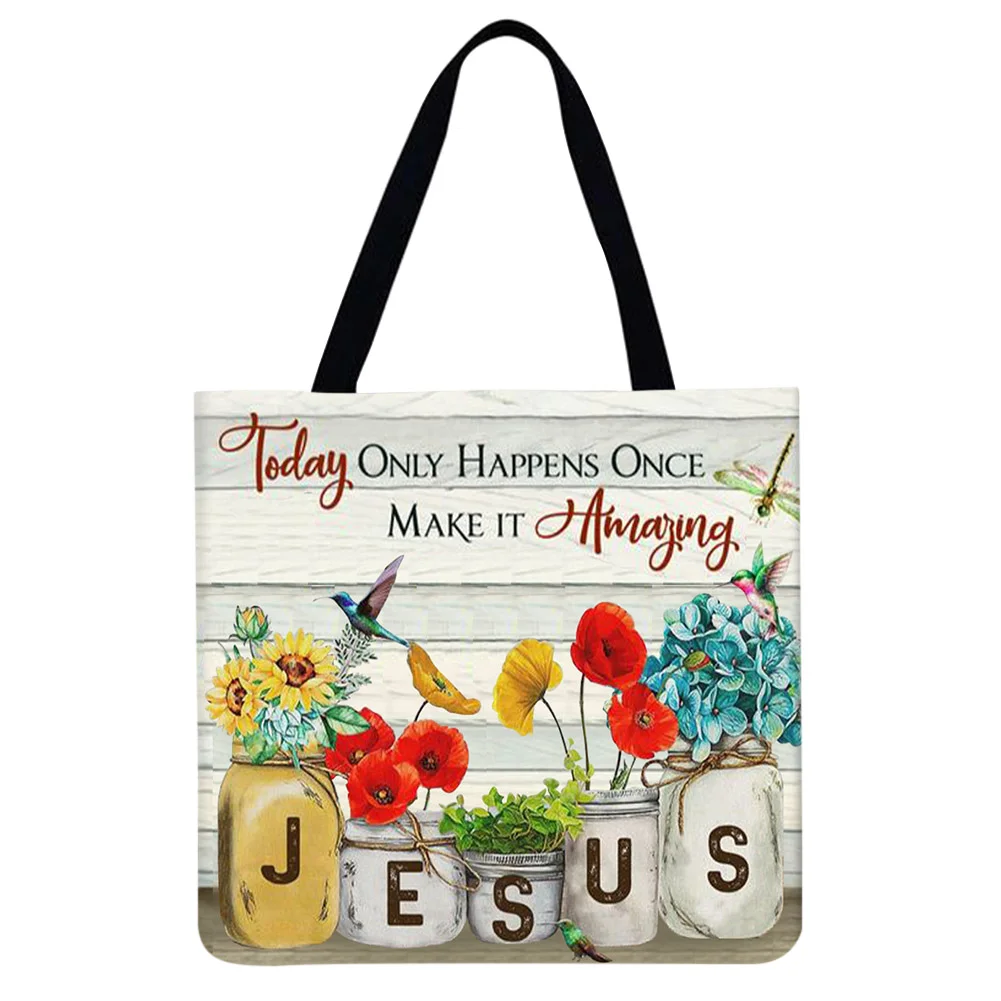 Linen Tote Bag - Flowers