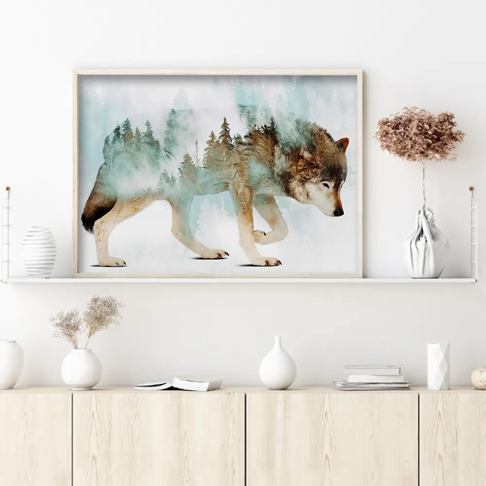 Full Round Diamond Painting 40*30cm - Wolf