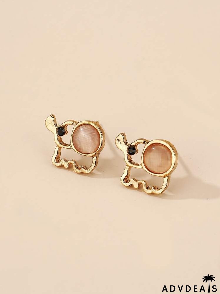 Elephant Design Stud Earrings