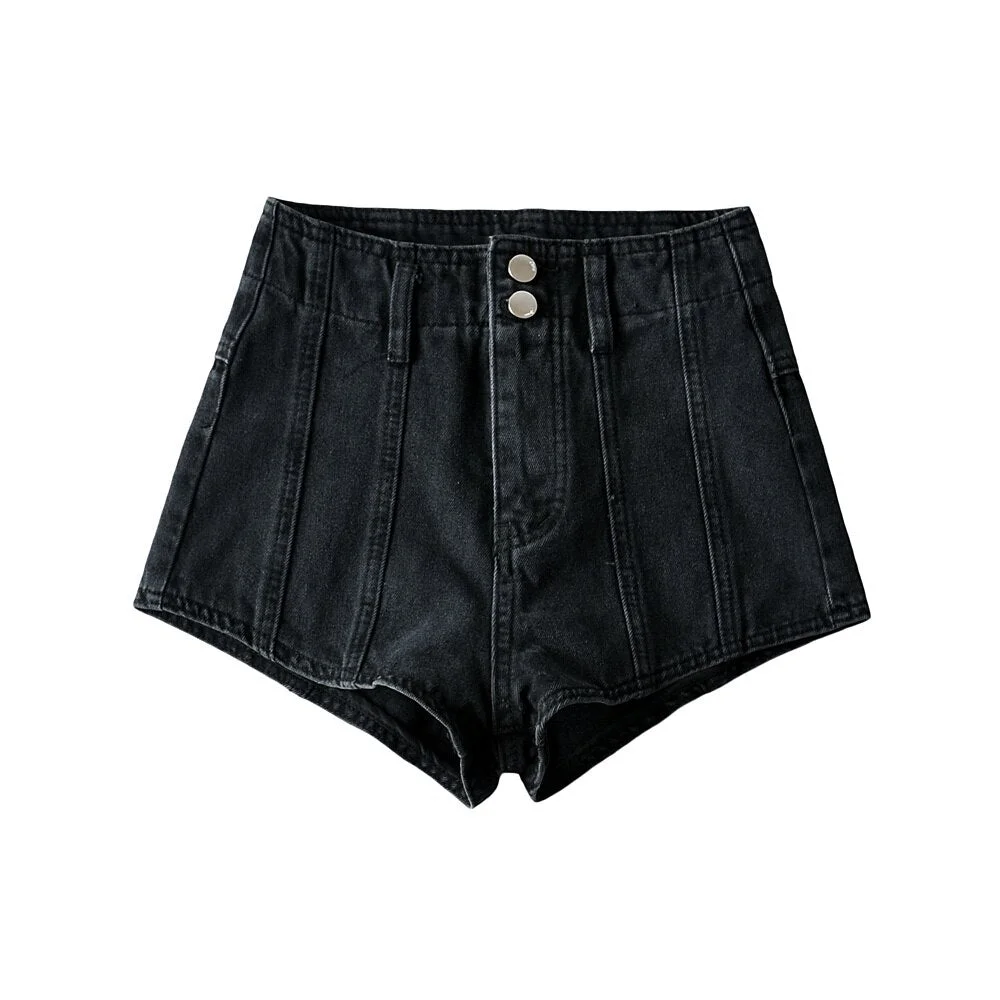 High waist shorts casual vintage denim bottoms womens pink jean shorts women Summer punk patchwork shorts jeans black blue