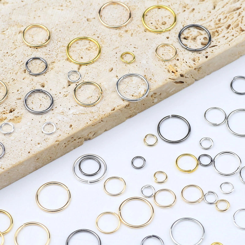 1 Set Diameter 3mm Diameter 4mm Diameter 5mm Alloy Solid Color Open Jump Rings Jewelry Accessories