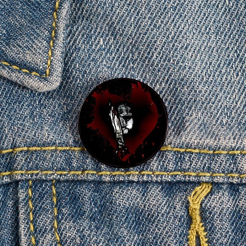 Retro Pin Human Metal Printing Unisex Brooches