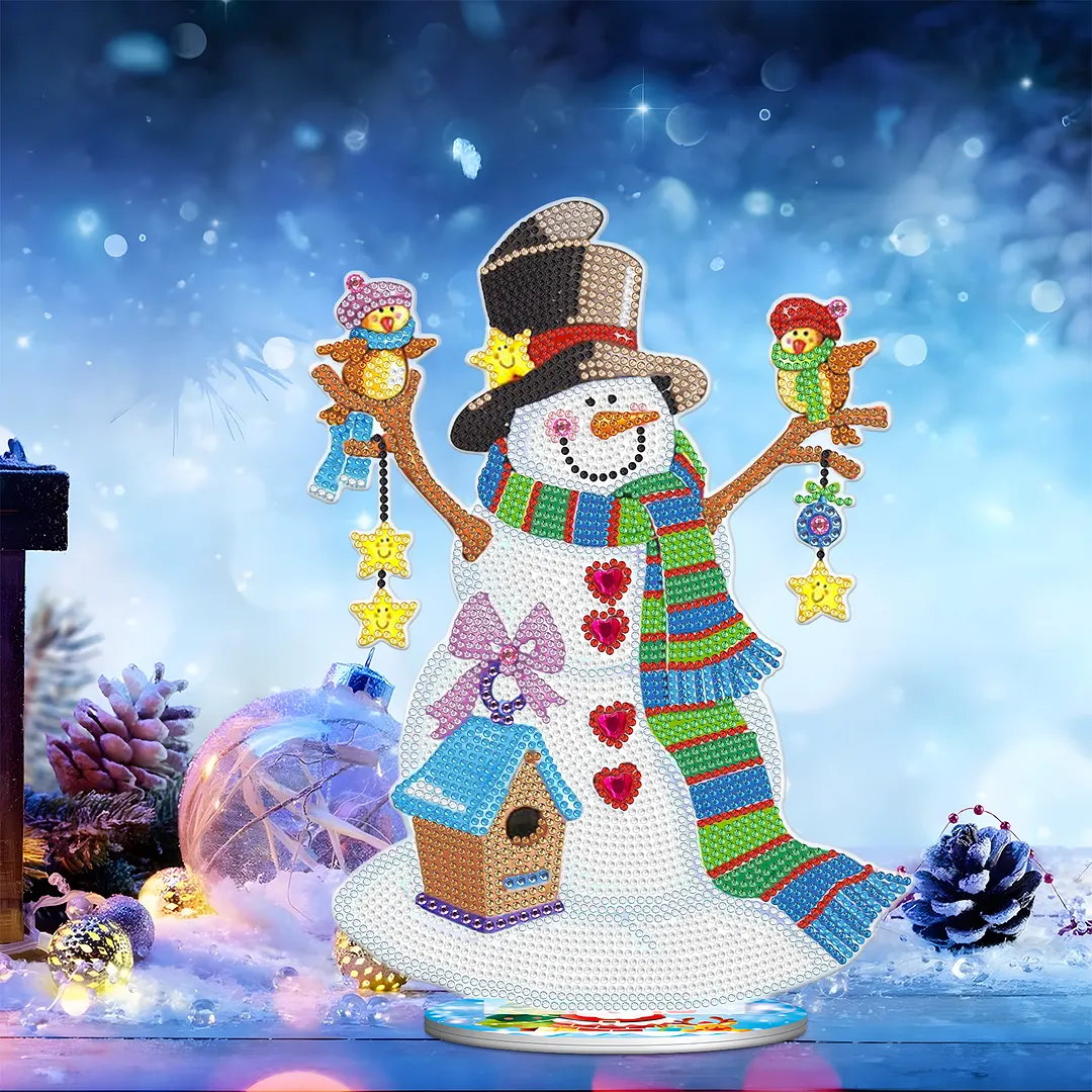 Christmas Diamond Painting Decoration Christmas Snowman (Single-Sided Special-Shaped Diamond)