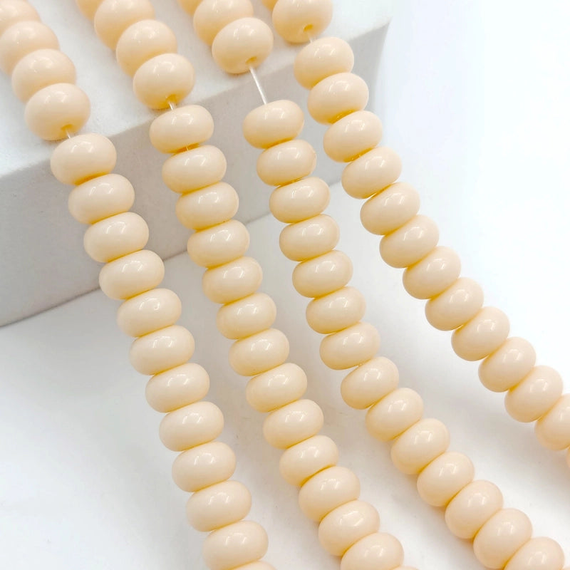 1 String 5*8mm Glass Glass Geometric Solid Color Beaded