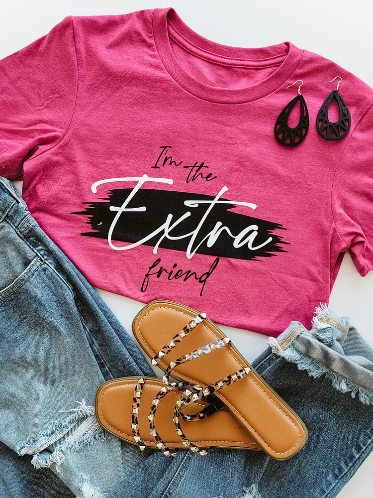 Extra Friend Fuchsia Womens T-Shirt