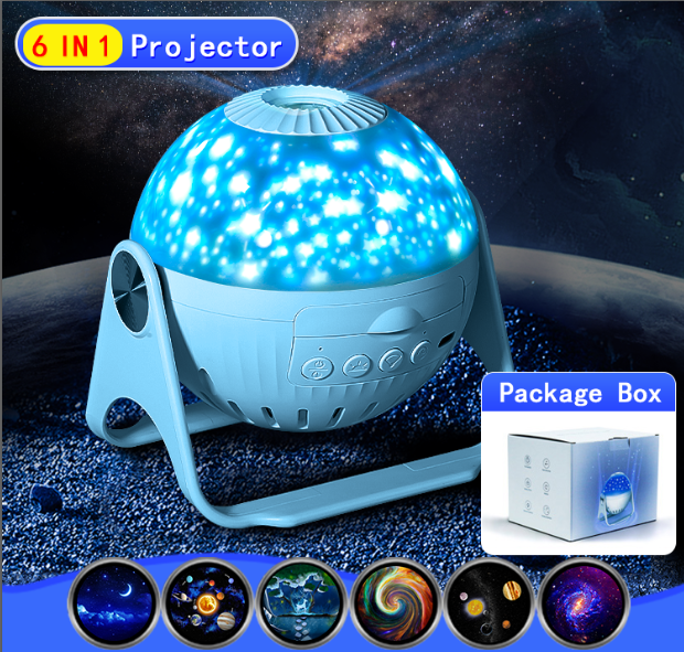 ToyTime LED Star Projector Night Light 6 in 1 Planetarium Projection Galaxy Starry Sky Projector Lamp USB Rotating Night Lights