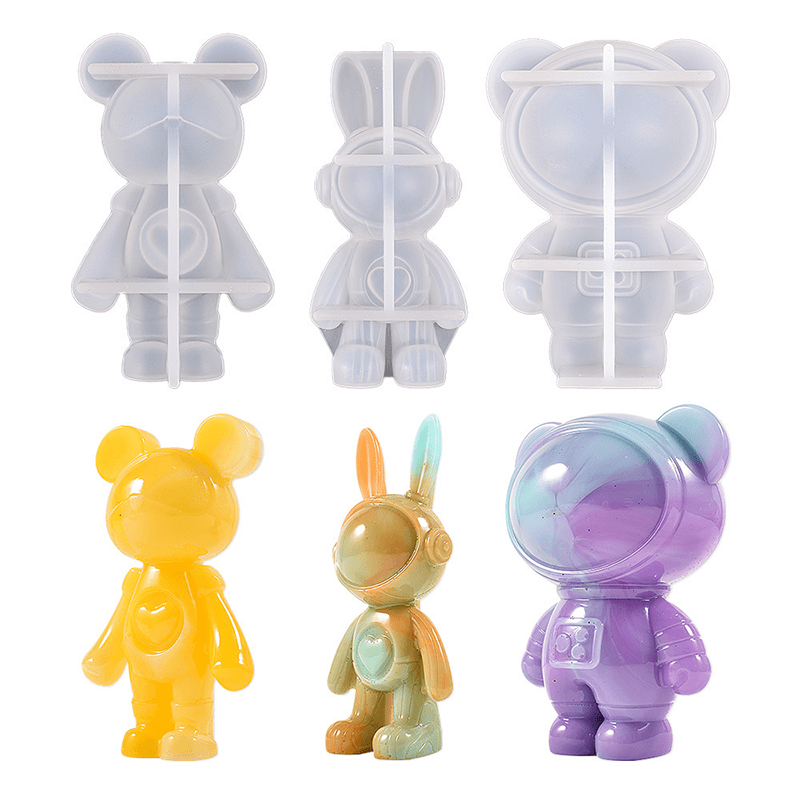 3D Space Astronaut Animal Silicone Mold