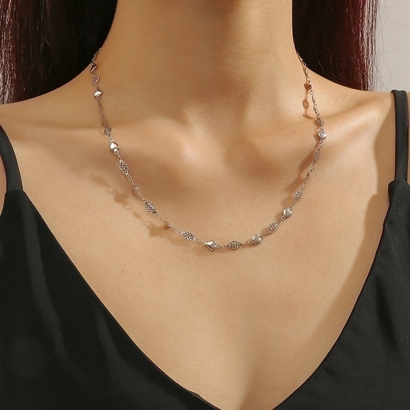 Casual Modern Style Heart Shape Titanium Steel 18K Gold Plated Polishing Plating Necklace