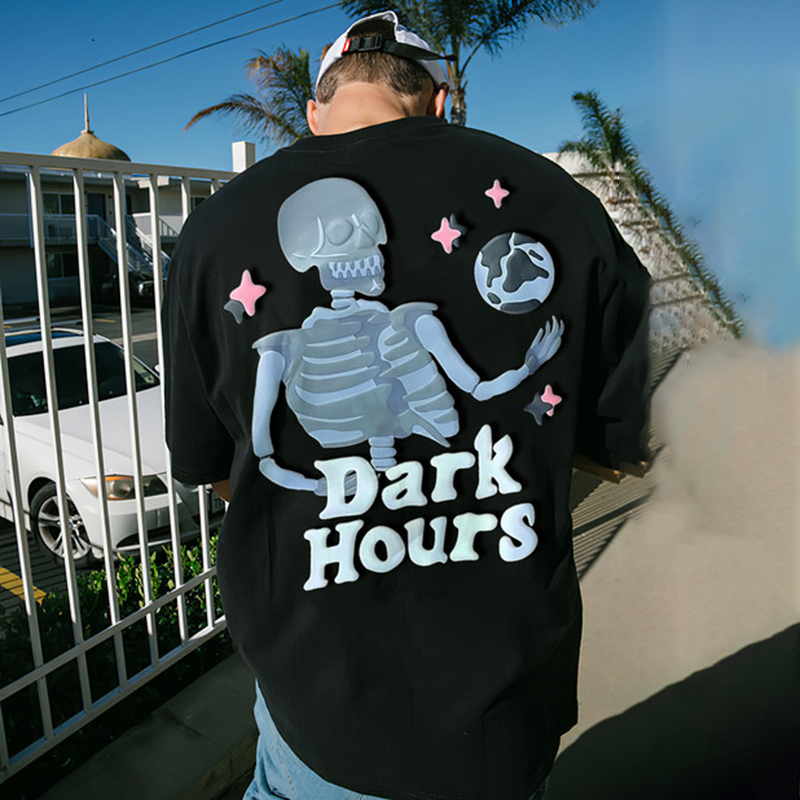 Sopula Puff Print Dark House Skull T-Shirt - SOPULA