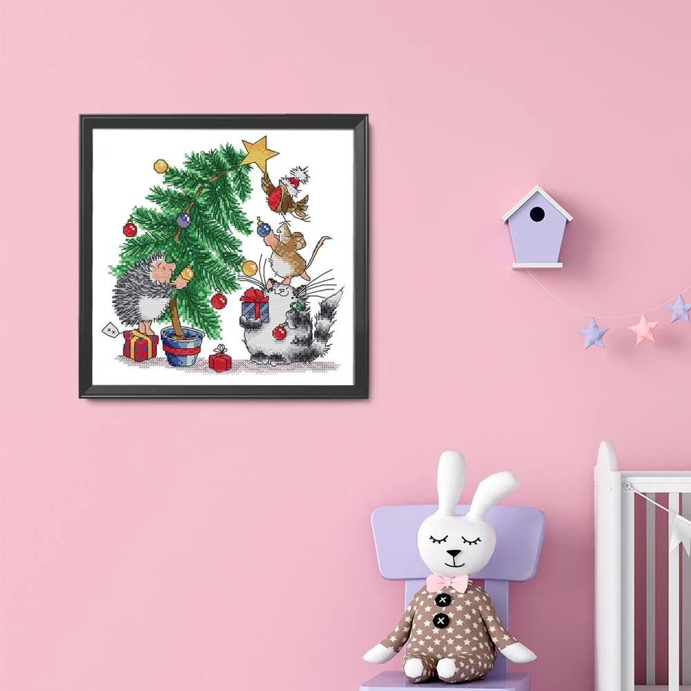 14ct Stamped Cross Stitch - Christmas Gift(28*28cm)