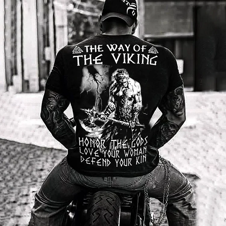 Comstylish The Way Of The Viking Casual Printed T-Shirt