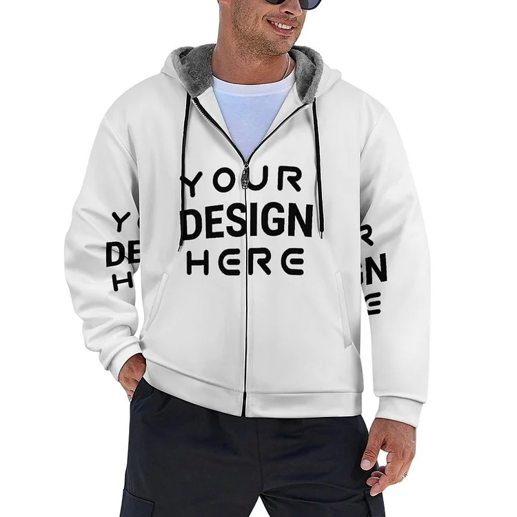Personalized Design Men's Double Layer Zippered Shirt Full Print