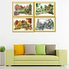 Four seasons Town House -14CT Stamped Cross Stitch