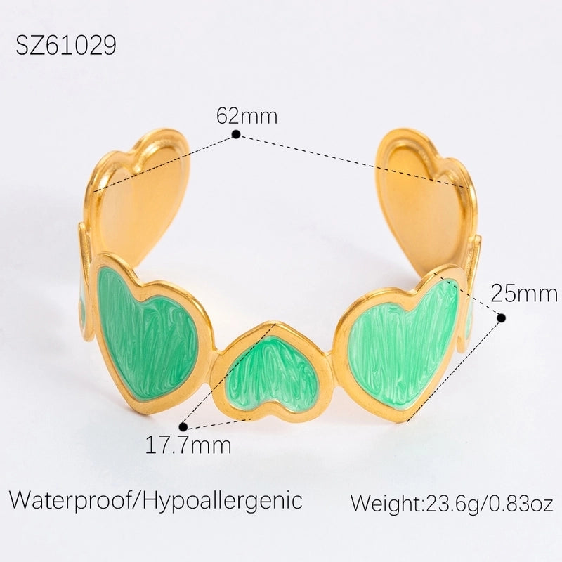 Casual Minimalist Heart Shape 304 Stainless Steel Bangle In Bulk