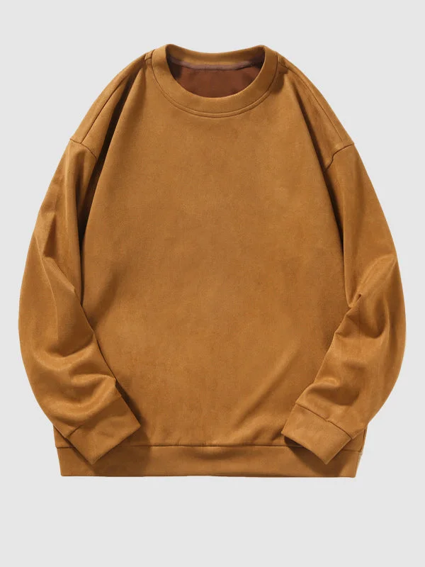 Men's Soft Suede Casual Pullover Shirt