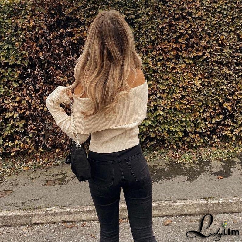 Sabina Off Shoulder Knitted Sweater