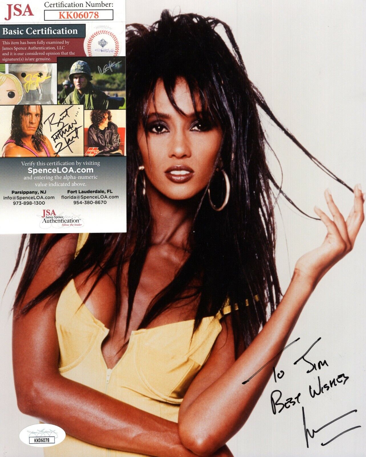 Iman Super Model Hand Signed Autograph 8x10 Photo Poster painting with JSA COA