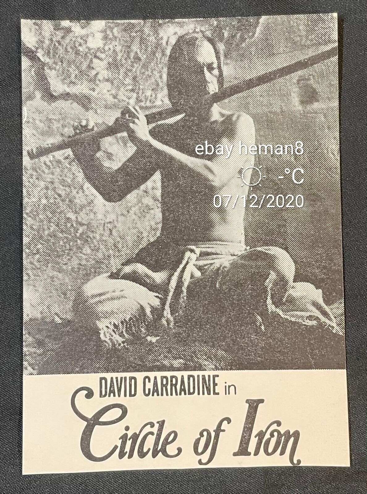 70's David Carradine Circle of Iron picture card story by Bruce Lee Singapore SB