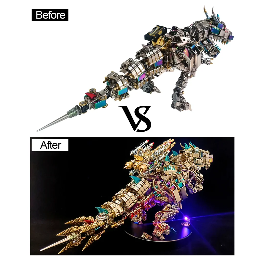 Zestaw Modelu 3D Mechaniczny Latający Smok Dragon Zestaw Modelu 3D Mechaniczny Tyranozaur Rex