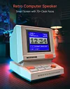 Divoom MiniToo Retro PC-Style Computer Speaker, Smart Pixel Screen with DIY Faces, Bluetooth & USB Audio, Alarm/White Noise Clock, Desk Setup Gift for Bedroom, Office & Gaming