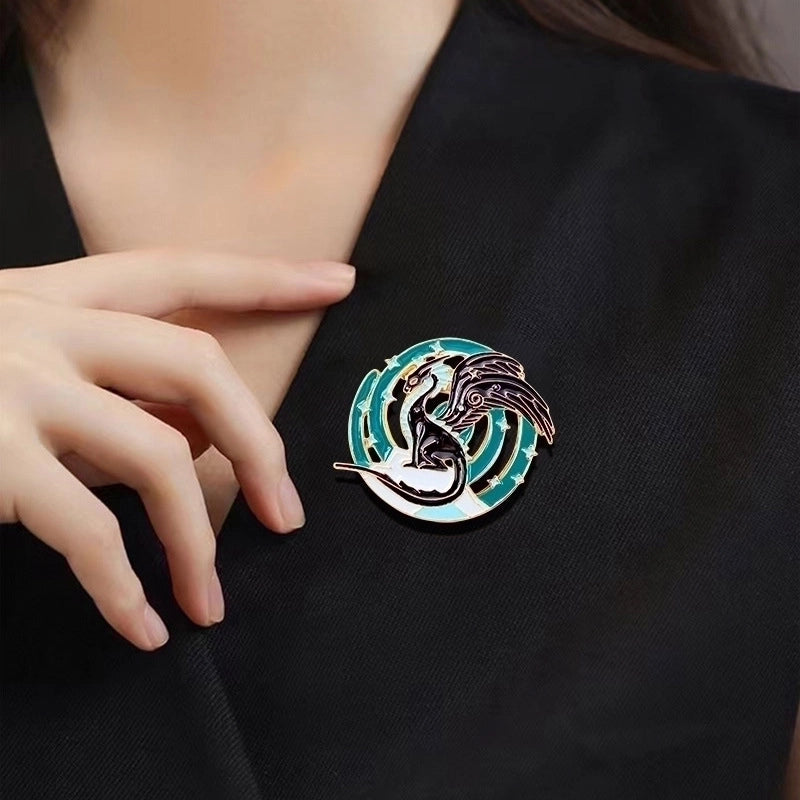 Cartoon Style Streetwear Cool Style Dragon Alloy Stamping Stoving Varnish Plating Unisex Brooches Collar Pin