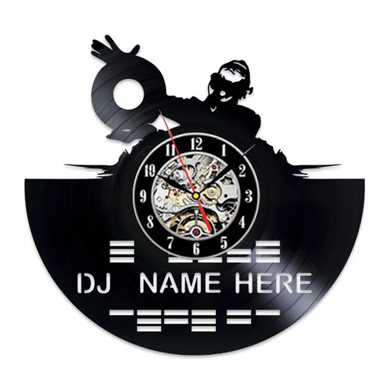 DJing Vinyl Record Wall Clock Modern Design Music Theme DJ Rock Band Combination CD Clocks Hanging Wall Watch Home Decor