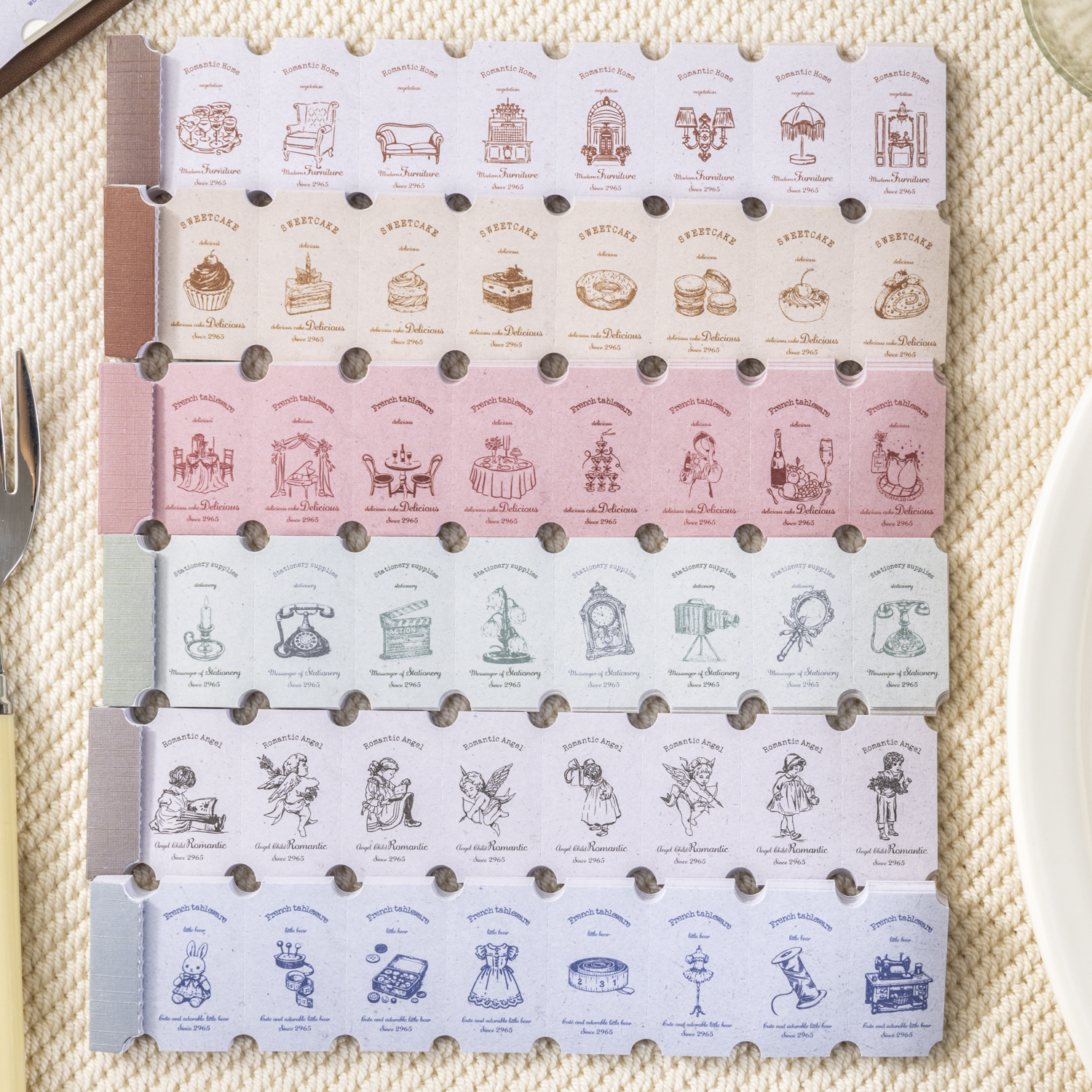 스티커북 - 수집품 라벨 시리즈 빈티지 패턴 태그