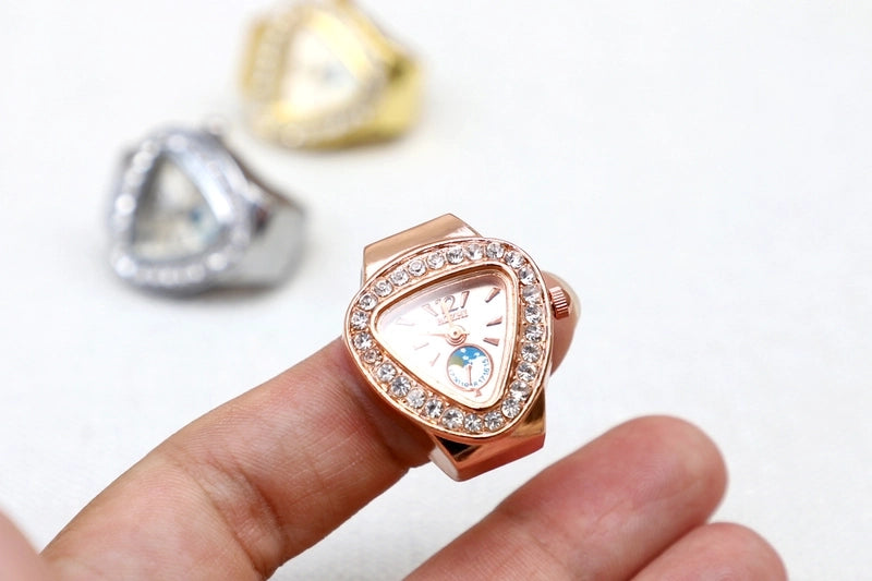 Classic Style Solid Color Quartz Watch Rings Women's Watches