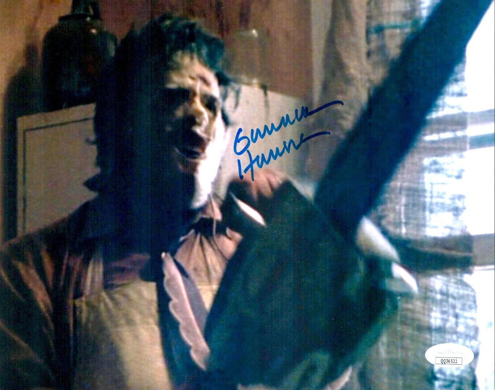 GUNNAR HANSEN Signed 8x10 TEXAS CHAINSAW MASSACRE Autograph JSA COA Cert