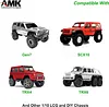 AMK Adjustable 1/10 Scale Bumper Mount Front Rear, Metal Bumper Set Complete for RC Crawler Body LCG Chassis Axial SCX10 II Element Enduro Gen7 Gen8 TRX6 TRX4 Upgrades (Purple)