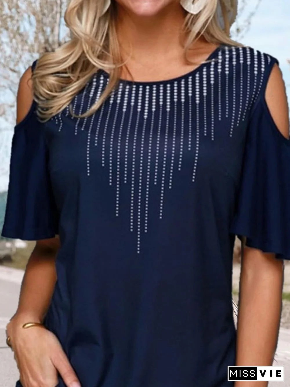 Romantic Crew Neck Loosen T-shirt