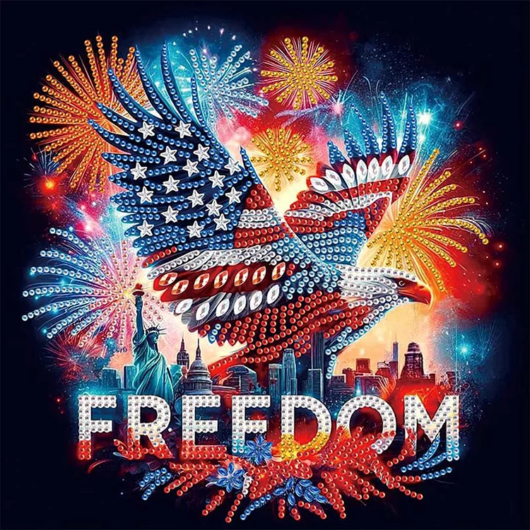 Independence Day Eagle - Partial Drill - Special Diamond Painting(30*30cm)
