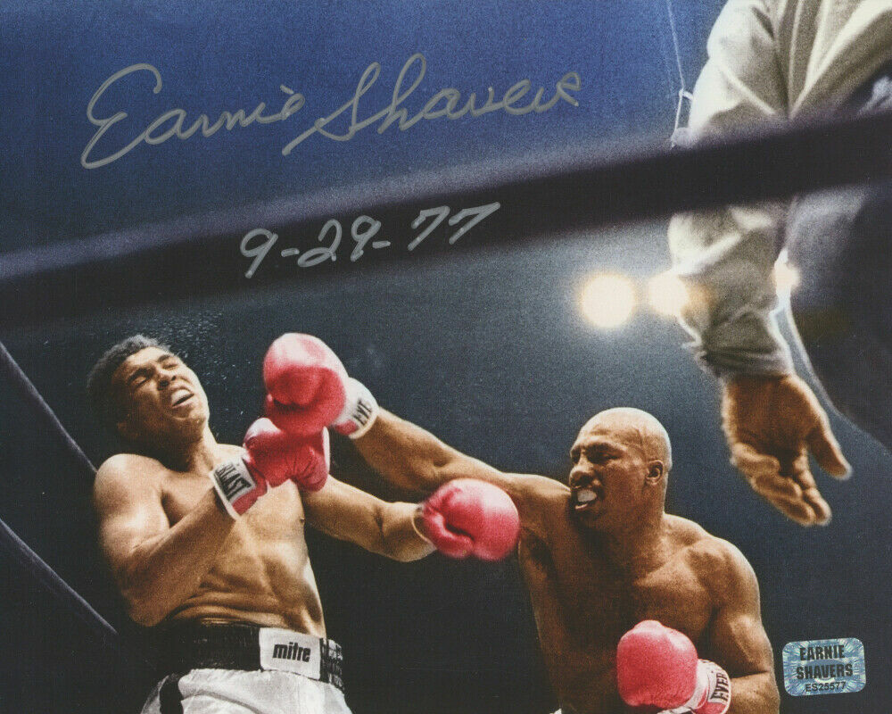 Muhammad Ali vs. Earnie Shavers Autographed 8x10 Photo Poster painting Signed 9-29-77