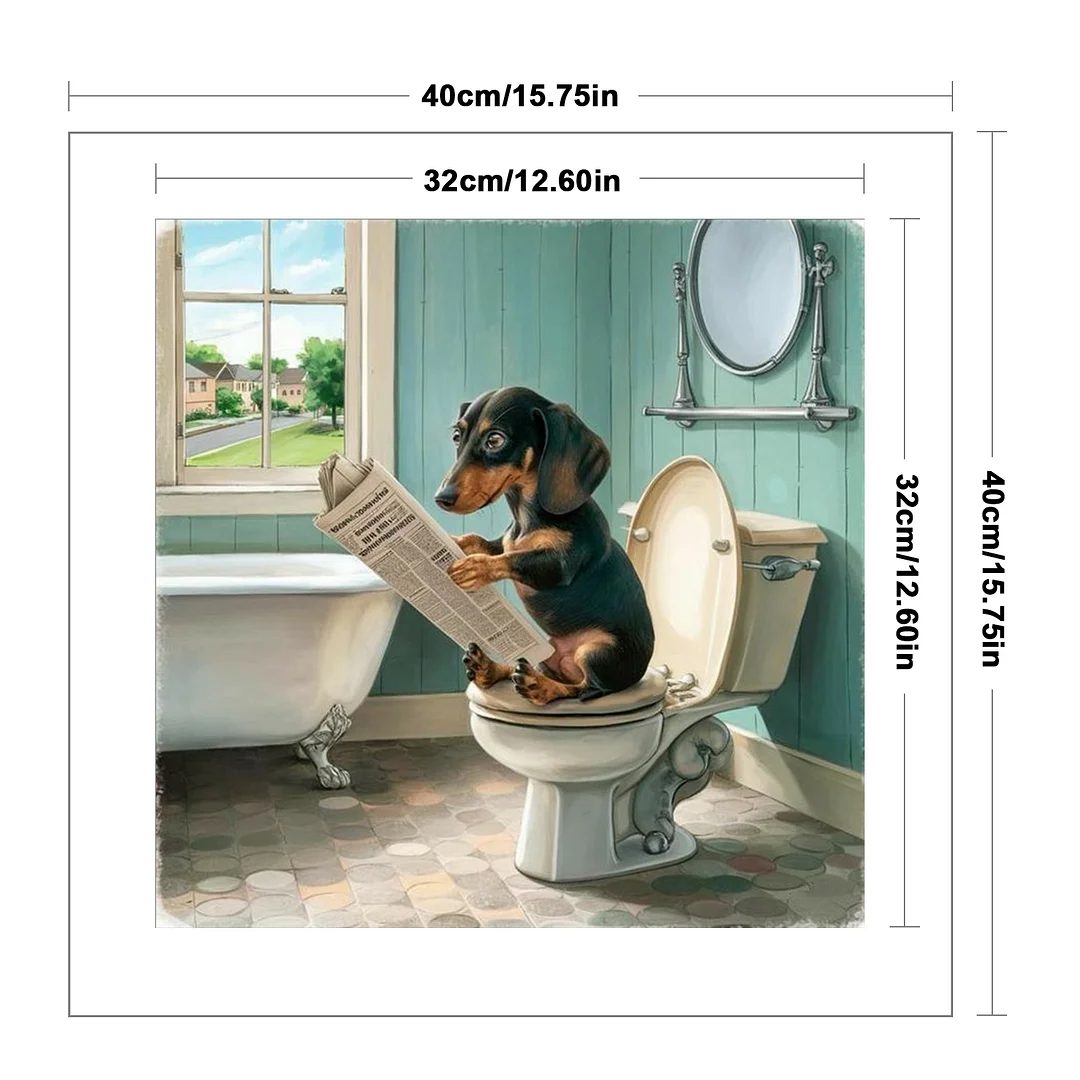 Dachshund Full 11CT DIY Stamped Cross Stitch Kits 40x40cm for Adults Home Decor