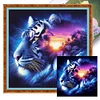 Tiger Landscape Silhouette-11CT Stamped Cross Stitch 45*45cm/17.72*17.72in
